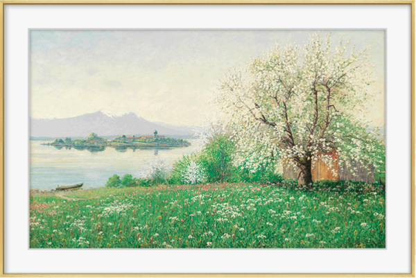 橙舍菲利普格拉夫风景油画作品春天的早晨装裱60x90cm油画布鎏金