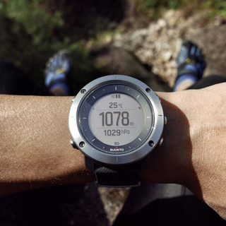 SUUNTO 颂拓 SS022226000 智能手表 50mm 黑色 不锈钢版 硅胶表带 灰色 (GPS)