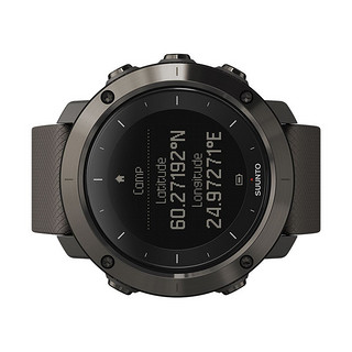 SUUNTO 颂拓 SS022226000 智能手表 50mm 黑色 不锈钢版 硅胶表带 灰色 (GPS)