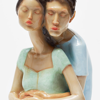 稀奇 XQ 稀奇 向京《因为爱情》迷你雕塑 10x7x7.5cm 玻璃钢手绘