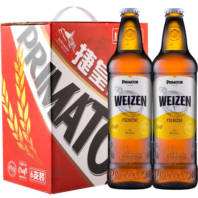 捷皇Primator进口小麦精酿啤酒礼盒装 500ml*6瓶(保质期21.3.17-22.5.17)