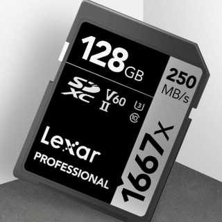 Lexar 雷克沙 SD卡 1667X Pro USH-II V60 4K高速单反微单相机内存卡 Pro升级版SD卡64G 二合一读卡器 卡盒