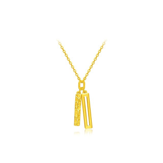 chow tai fook 周大福 eof160 长方形足金项链