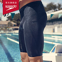 SPEEDO 速比涛 Speedo/速比涛 男士泳裤 Fit泳感健身 柔软速干 V形设计及膝泳裤男抗氯 810828B377  黑/蓝 36