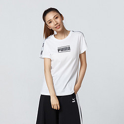 PUMA 彪马 串标LOGO 女款圆领短袖运动T恤