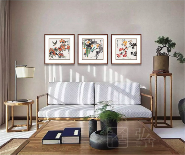 弘舍 王君永《山间三月》65×65cm 新中式客厅装饰画 卧室壁画国画