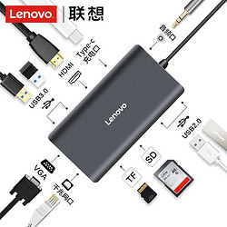 Lenovo 联想 Type-C/USB-C转HDMI/VGA转换器 网线接口转接头/分线器  type-c扩展坞（转HDMI+VGA+网口）