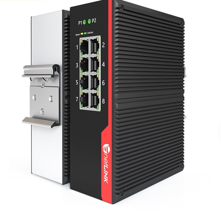 netLINK HTB-008-M 工业交换机百兆8口 非管理型 DIN导轨式 DC12-54V 不含电源适配器 一台