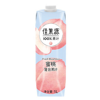 佳果源 100%蜜桃复合果汁 清甜可口大瓶分享装1L*4瓶