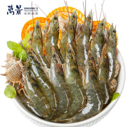 万景 国产活冻白虾 净重 1kg*2件 + 良时海 鳕鱼片 80g 
