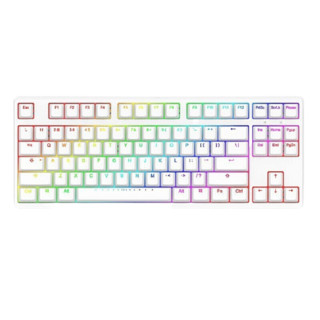 GANSS 迦斯 GS87C 87键 有线机械键盘 白色 Cherry红轴 RGB