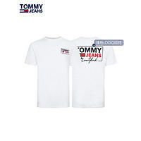 TOMMY HILFIGER 汤米·希尔费格 Tommy男装21新款春夏凉感纯棉正反字母印花圆领短袖T恤10216 白色YBR M 推荐：120/140斤