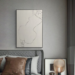 仟象映画现代简约卧室装饰ins风床头挂画4060cm巨幅落地画抽象壁画