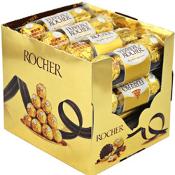 FERRERO ROCHER 费列罗 FERRERO）榛果威化糖果巧克力制品 婚庆喜糖生日礼48粒礼盒装600g 金榜推荐