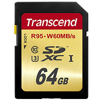 Transcend 创见 64GB 高速 10 UHS-3 闪存卡 95/60 MB/s ,金色