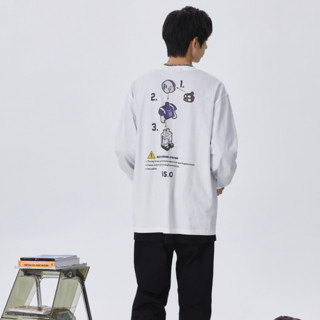 PSO Brand 男女款圆领长袖T恤 PSC074 白色 M