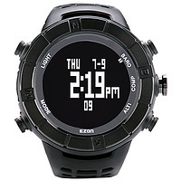 Ezon 宜准 H001A01 智能手表 50mm 黑色 不锈钢表壳 黑色TPU表带 ( 温度计、电子罗盘、气压计）