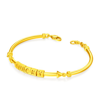 补贴购:周大福 lucky幸运相伴 足金手镯 f220052 约12.35g