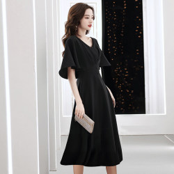 SAIDELE 塞德勒 黑色晚礼服裙女2021新款