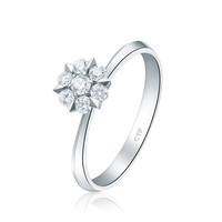 CHOW TAI FOOK 周大福 宠爱系列 U181487 女士雪花18K白金钻石戒指