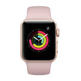 Apple 苹果 Watch Series 3 智能手表 MQKW2CH/A 38mm GPS版 金色铝金属表壳 粉砂色运动型表带（游泳、计歩、心率）