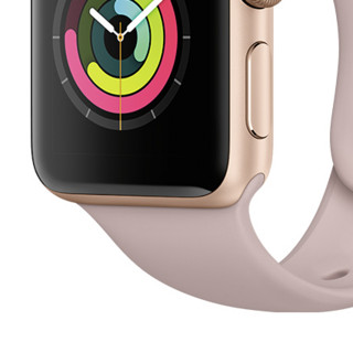 Apple 苹果 Watch Series 3 智能手表 MQKW2CH/A 38mm GPS版 金色铝金属表壳 粉砂色运动型表带（游泳、计歩、心率）