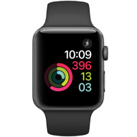 Apple 苹果 Watch Series 2 智能手表 42mm GPS版 深空灰色铝金属表壳 黑色运动型表带（游泳、心率、防水、GPS、运动）