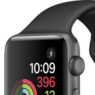 Apple 苹果 Watch Series 2 智能手表 42mm GPS版 深空灰色铝金属表壳 黑色运动型表带（游泳、心率、防水、GPS、运动）