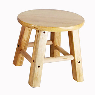 贝柚 凳子换鞋凳实木凳橡木凳子小板凳家用小矮凳整装小圆凳换加厚木头椅子 25cm印花
