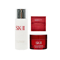 SK-II 护肤套装 (PITERA精华系列嫩肤清莹露30ml+活肤紧颜双面膜1片+紧肤抗皱修护系列赋活修护精华霜15g)