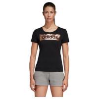 adidas 阿迪达斯 LINEAR FOIL TEE 女子运动T恤 CD1978 黑色 M