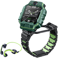 小天才 Z6 巅峰版 智能手表 4G+WiFi 黑色 硅胶表带（GPS、NFC）+X01 骨传导挂耳式 蓝牙耳机 绿色 小天才儿童耳机套装