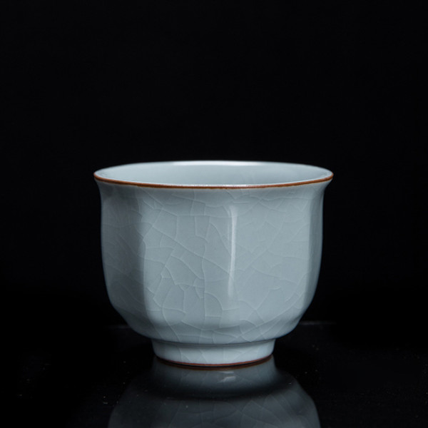 哥窑八方杯66x5cm哥窑容量75ml冰裂纹可养可开片