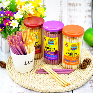 河马莉HEMALI 特脆薯条 国产版 烧烤味 150g*2罐+紫薯味 150g