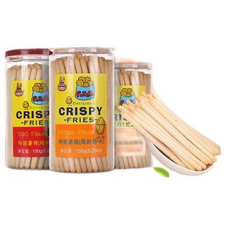 河马莉 HEMALI 特脆薯条 国产版 马铃薯味 150g*3罐+烧烤味 150g*3罐