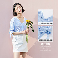 Semir 森马 13B039040242 女士短袖衬衫