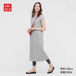 UNIQLO 优衣库 433678 女士AIRism棉混纺Bra长连衣裙 草绿色 165/95/L