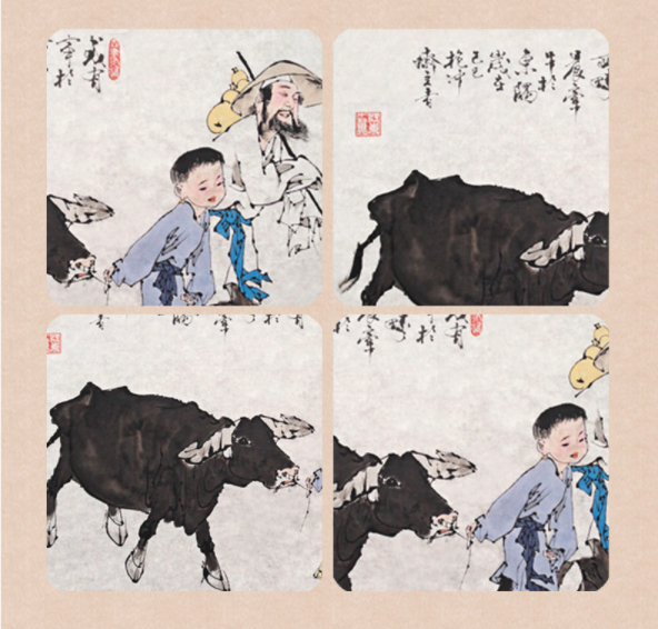 尚得堂 手绘国画 古典人物画 95×65cm 水墨画挂画现代中式客厅沙发背景装饰墙画