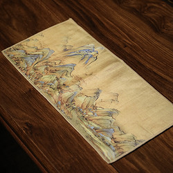 SUYI 素以 彩绘养壶巾江山图中式茶巾