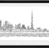 维格列艺术 Rob Pepper 原作版画 《迪拜全景》1500×480mm 客厅装饰画 》现代简约客厅沙发背景墙画