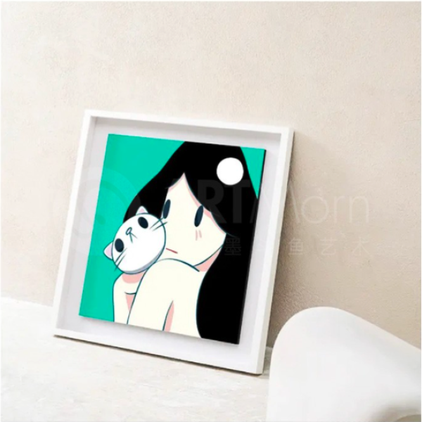 墨斗鱼艺术天野健作品venuswithcatgreen限量版画6060cm