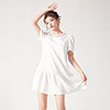 马克华菲女装夏款白色褶皱珍珠鱼尾裙中长款连衣裙2021新款女 M 212米白