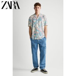 ZARA 04231418403 男士古巴领印花衬衫