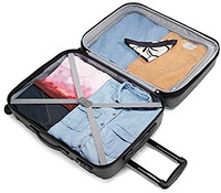 Samsonite 新秀丽 Omni Pc Hardside 可扩展行李箱，带万向轮，黑色，Carry-On 20-Inch