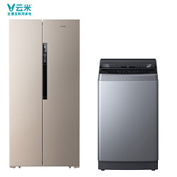 VIOMI 云米 456升对开门冰箱 风冷无霜 智能APP操控+8公斤全自动洗衣机 全景视窗 一键智能洗