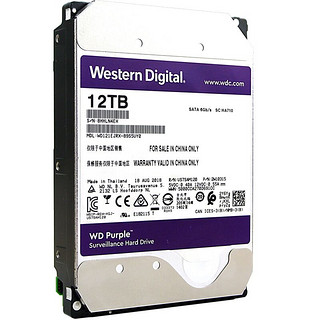 Western Digital 西部数据 WD)紫盘 12TB SATA6Gb/s 256M 监控硬盘(WD121EJRX)