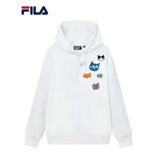 FILA ×Pepe Shimada斐乐女士连帽卫衣2021秋季新款可爱猫耳上衣 标准白-WT 165/84A/M