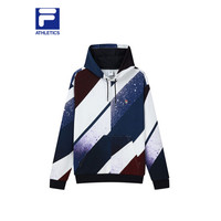 FILA ATHLETICS 斐乐男士连帽卫衣2021秋季新款运动满印连帽衫男 玉石白(满印)-PT 180/100A/XL