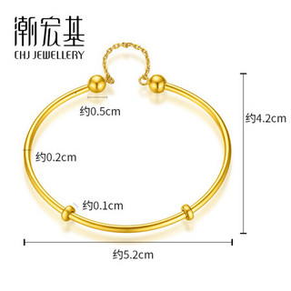 潮宏基 CHJ JEWELLERY 金意 足金黄金手镯女款 计价 SDG30000670 约6.65g