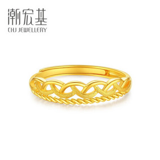 潮宏基 CHJ JEWELLERY 桂冠 足金黄金戒指女款定价 SRG30004993